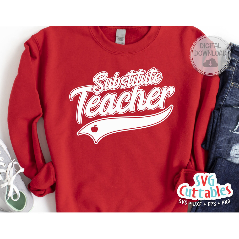 Substitute Teacher svg - School svg - Occupation - Swoosh - svg - dxf - eps - png - Cut File - Silhouette - Cricut - Digital Download - 1.jpg