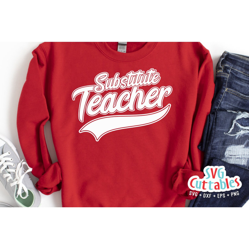 Substitute Teacher svg - School svg - Occupation - Swoosh - svg - dxf - eps - png - Cut File - Silhouette - Cricut - Digital Download - 2.jpg