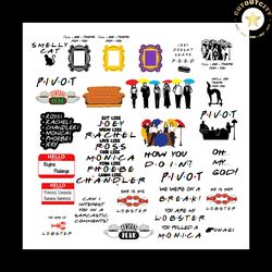 friends svg bundle, friends tv show svg bundle, friends clipart, friends svg files for silhouette, files for cricut, svg