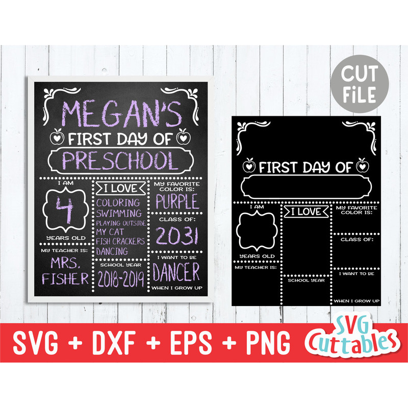 1st Day of School svg - First and Last Day of School Cut File - svg - eps - dxf - png - Cut File - Silhouette - Cricut - Digital Download - 1.jpg