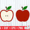 Apple svg - Apple Cut File- Apple Half - Teacher svg - svg - dxf - eps - png - Silhouette - Cricut - Digital File - 1.jpg
