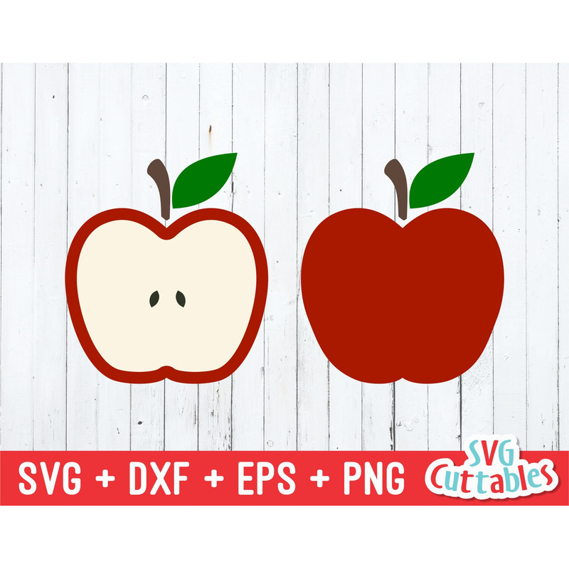 Apple svg - Apple Cut File- Apple Half - Teacher svg - svg - dxf - eps - png - Silhouette - Cricut - Digital File - 1.jpg