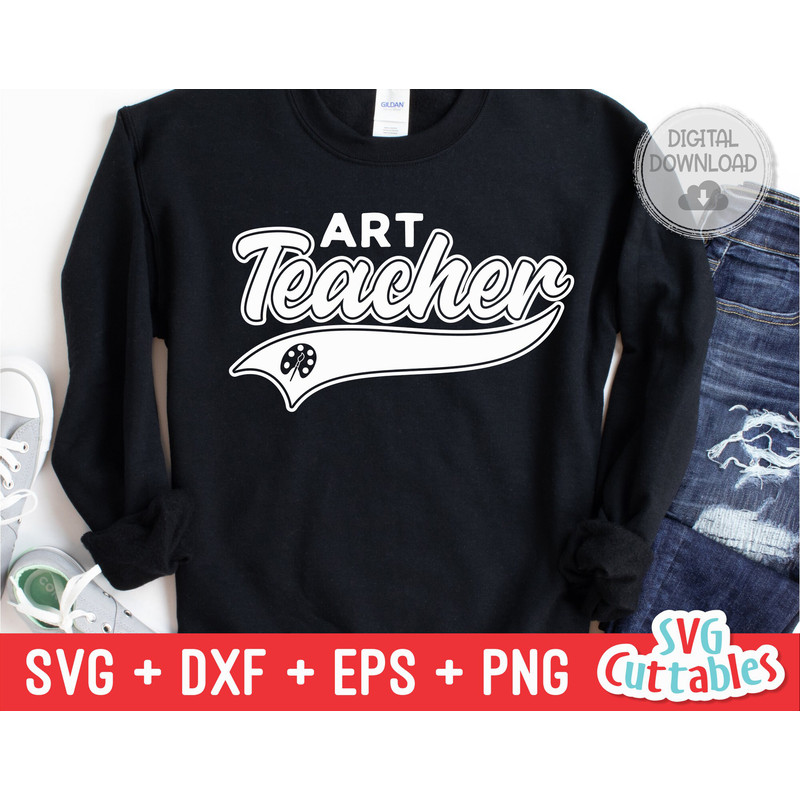 Art Teacher svg - Teacher Cut File - Occupation - Swoosh - svg - dxf - eps - png - Cut File - Silhouette - Cricut - Digital Download - 1.jpg
