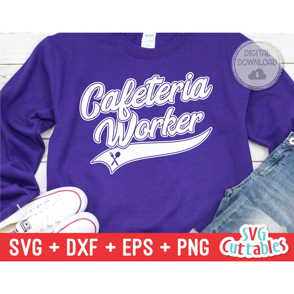 Cafeteria Worker svg - School Cafeteria - Occupation - Swoosh - svg - dxf - eps - png - Cut File - Silhouette - Cricut - Digital Download - 1.jpg