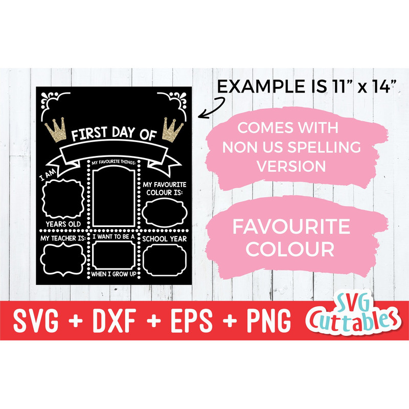First Day of School Chalkboard svg - Last Day of School - svg - eps - dxf - png - Princess - Cut File - Silhouette - Cricut - Digital File - 2.jpg