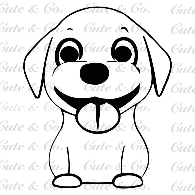 Cute Puppy Clipart #10 Cute Vector Dog SVG DIY Projects, Invitations, Cricut, Crafts Silhouette & Color Layers instant download - 2.jpg