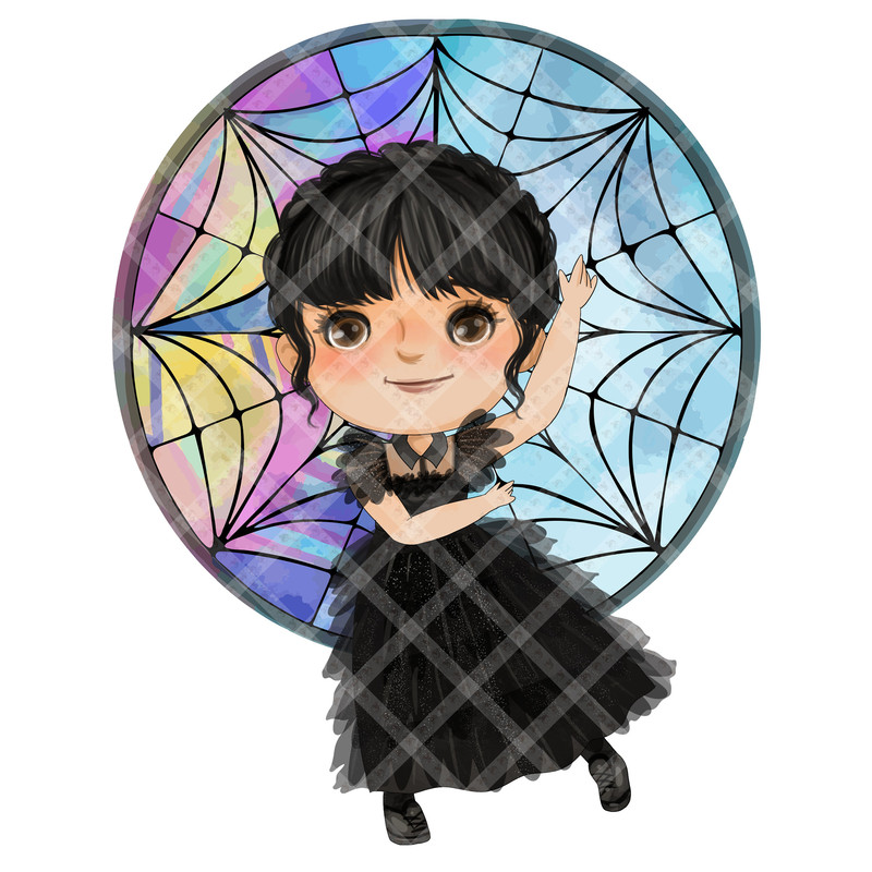 Wednesday Addams in Ophelia Hall - Gothic PNG Image for Cut, Scrapbooking and Design - #51 - 1.jpg