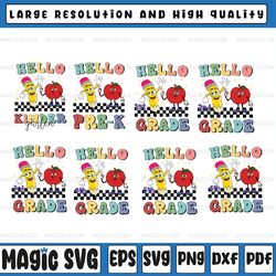 back to school svg bundle, first day of school svg, pre k kindergarten 2nd grade 1st day of school png, back to school