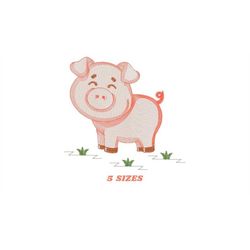 Pig embroidery design - Animal embroidery designs machine embroidery pattern - Baby boy embroidery file - Ranch animal f