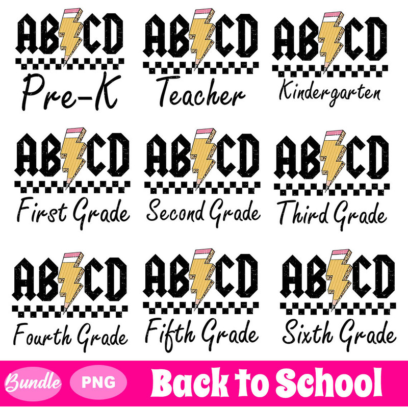 Back to School Bundle, Kindergarten, Pre K PNG, First Day Of School, School Png, Retro PNG, First Second Third Grade Design, School Png - 1.jpg