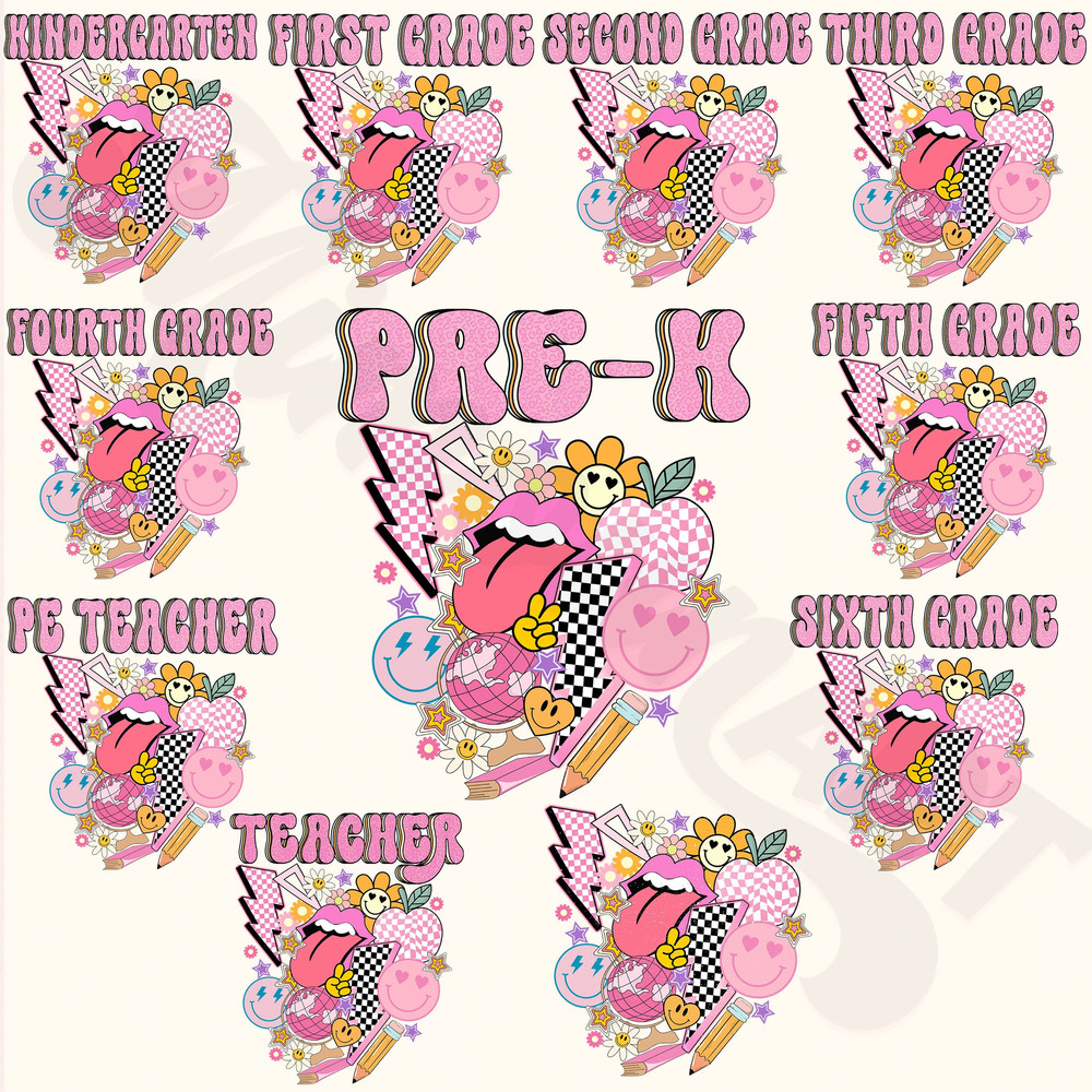 Back to School Bundle, Kindergarten, Pre K PNG, First Day Of School, School Png, Retro PNG, First Second Third Grade Design, School Png - 1.jpg