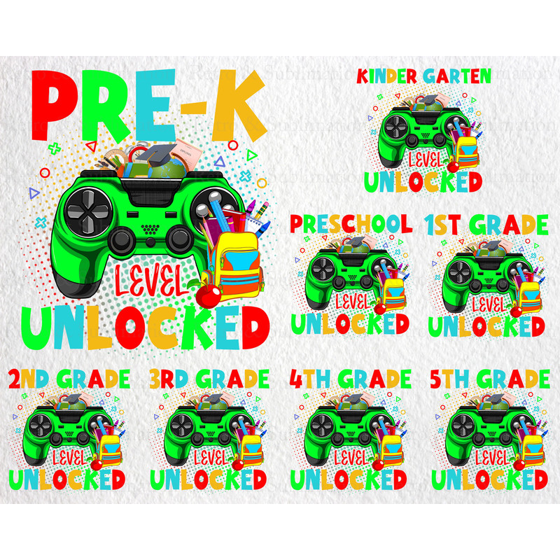 Level Unlocked Awesome Png Bundle, Back to School png for Gamers, 1st Day of School, 1st 2nd 3rd 4th 5th Funny Gaming, Video Game Controller - 2.jpg