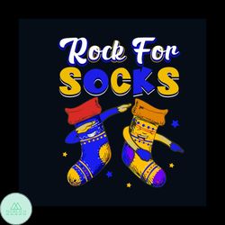 Rock For Socks Svg, Down Syndrome Awareness Svg, Awareness Svg, Rock Svg, Socks Svg, Dabbing Socks Svg, Blue Yellow Ribb