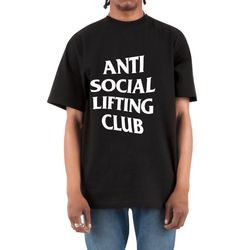 anti social lifting club t-shirt funny oversized gym t shirt gym apparel over sized oversized lifting and workout app