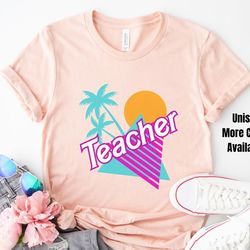 90s teacher shirt, barbie themed teacher, malibu teacher apparel, summer educator jersey t-shirt
