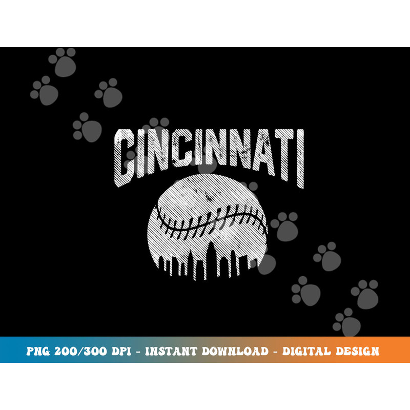 Cincinnati Baseball Ohio Skyline City Vintage Style Gameday png, sublimation copy.jpg