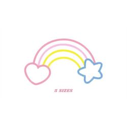 Rainbow embroidery design - Rainbow applique embroidery designs machine embroidery pattern - Baby girl embroidery file -