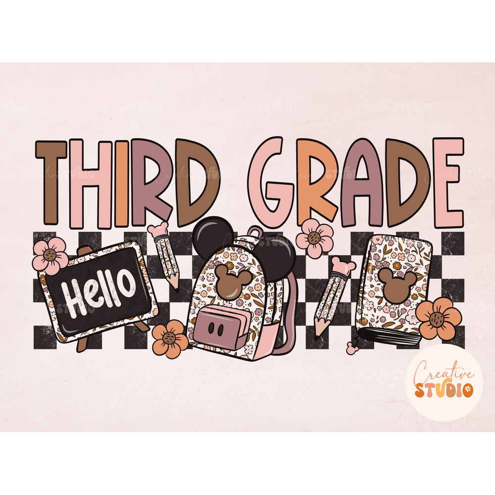 Back To School png, Mouse School Sublimation Design, Hello Second Grade PNG, First day of school Png, Education Png 2 files - 3.jpg