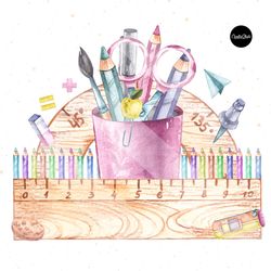 back to school png, school frame printable sublimation, clipart, school printable, teach love inspire, watercolor clipar