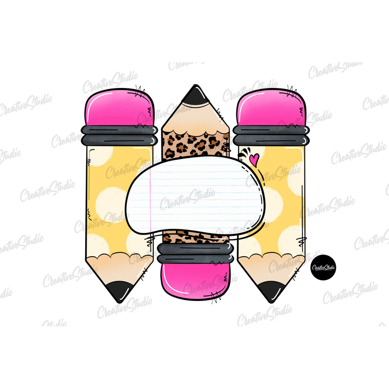 Pencils PNG, digital download, sublimation designs, sublimation downloads, sublimation png, Monogram, School clipart, Back to School, teache - 1.jpg