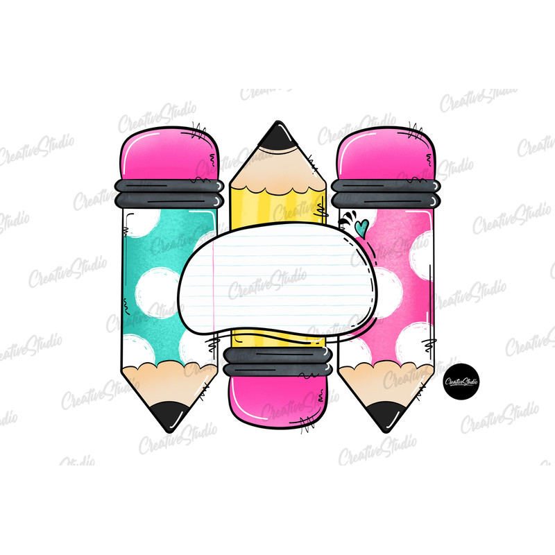 Pencils PNG, digital download, sublimation designs, sublimation downloads, sublimation png, Monogram, School clipart, Back to School, teache - 1.jpg