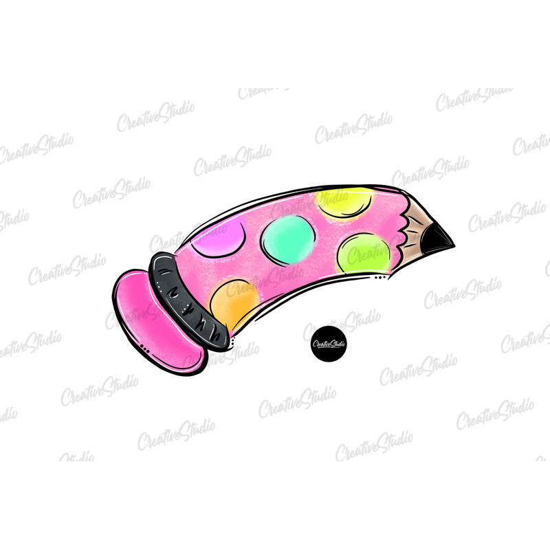 School Pencil Sublimation PNG Design, Teacher, colorful pencil png, Download, Printable Artwork, Back to school design - 1.jpg