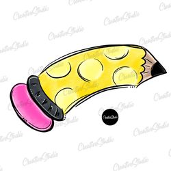 school pencil sublimation png design, teacher, yellow pencil png, download, printable artwork, back to school design