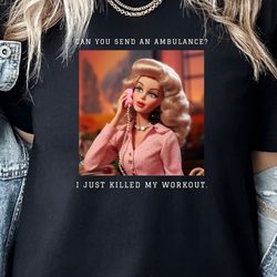 retro barbie tshirt, weightlifting tshirt for women, weightlifting women t-shirt, retro barbie tshirt, barbie shirt for
