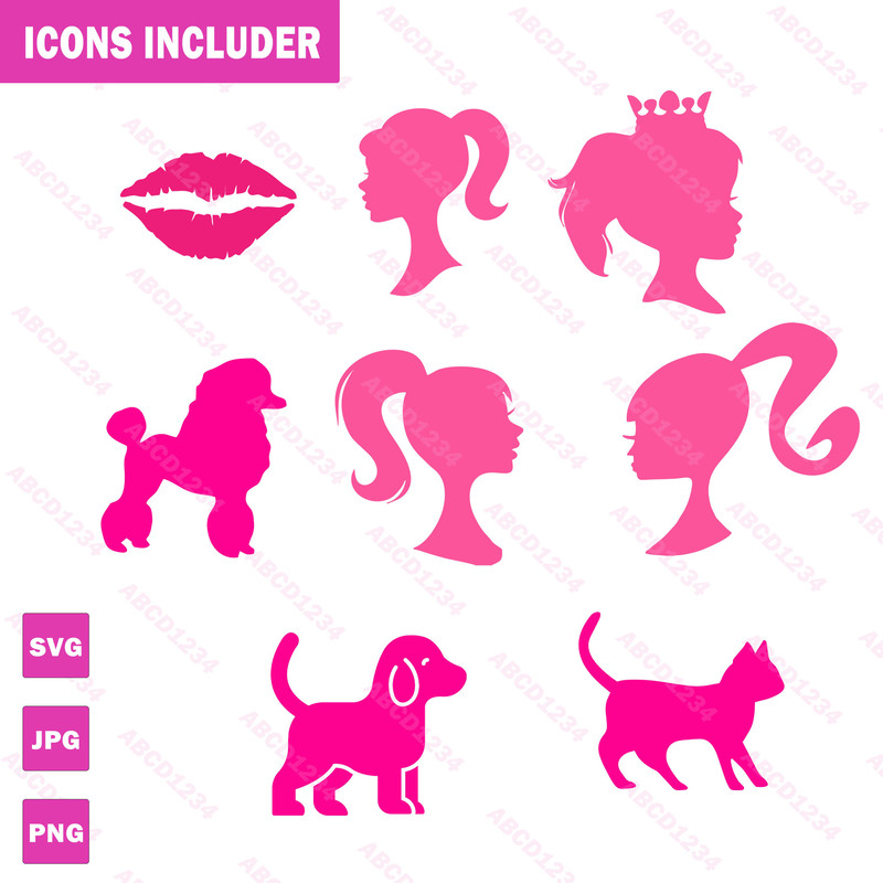 26 Barb Logo, Barb Svg Png Jpg, Princess Silhouette, Girl Svg, Sticker Clipart, Svg Files for Cricut , Svg- Jpg - Png Decal - 4.jpg