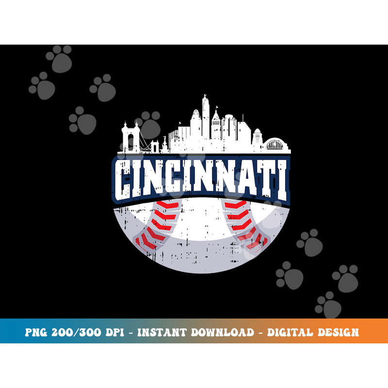 Cincinnati Baseball Skyline Ohio Baseball Player Gift png, sublimation copy.jpg