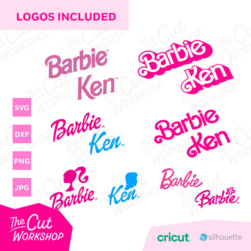 Barbi Icons Bundle Logo Babe Doll Girly Princess Silhouette Head Pink SVG PNG JPG Clipart Digital Download Sublimation Cricut Cut File Dxf - 4.jpg