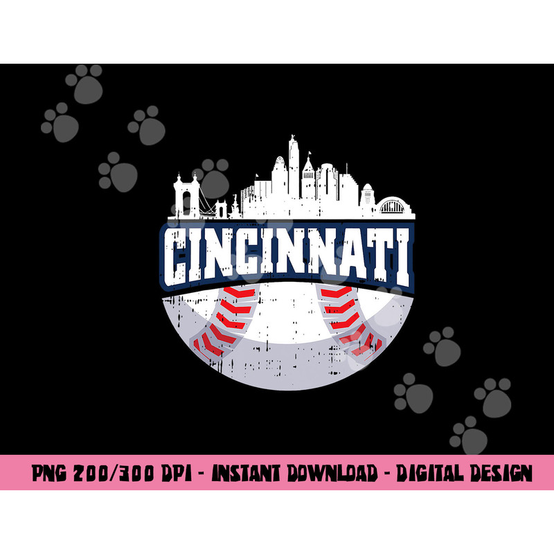 Cincinnati Baseball Skyline Ohio Baseball Player Gift png, sublimation copy.jpg