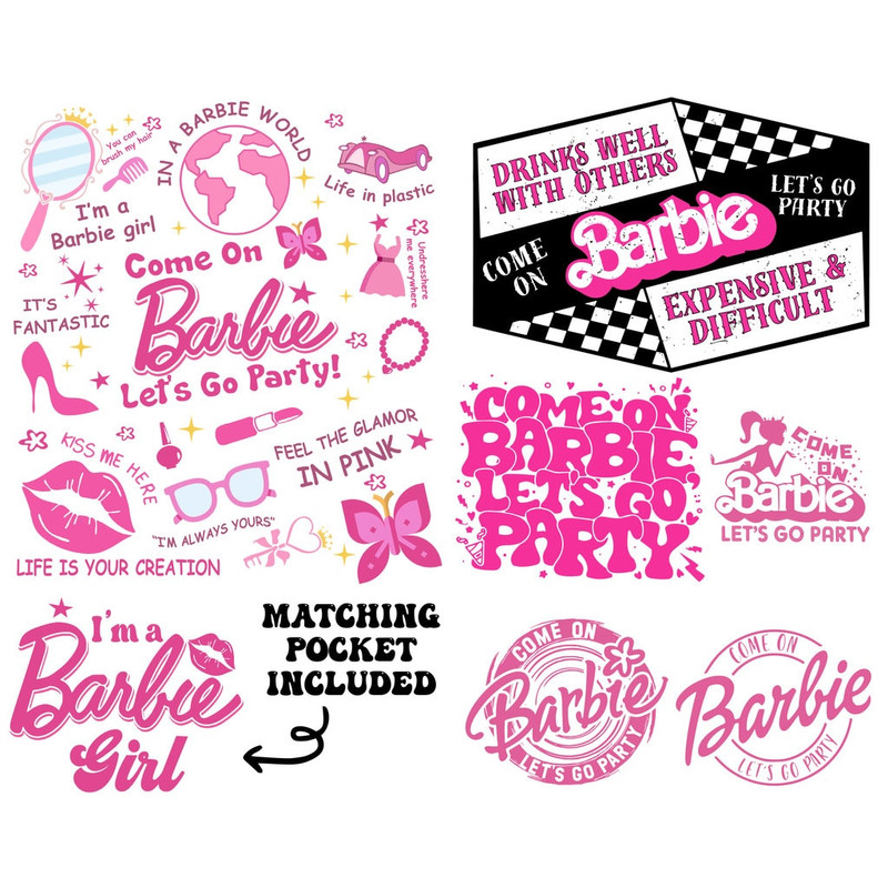 Come on Barbie Let's Go Party Svg Png Doll svg, Babe Girl Svg PNG Birthday Princess Girl Dolly Instant Digital Download Png svg - 1.jpg