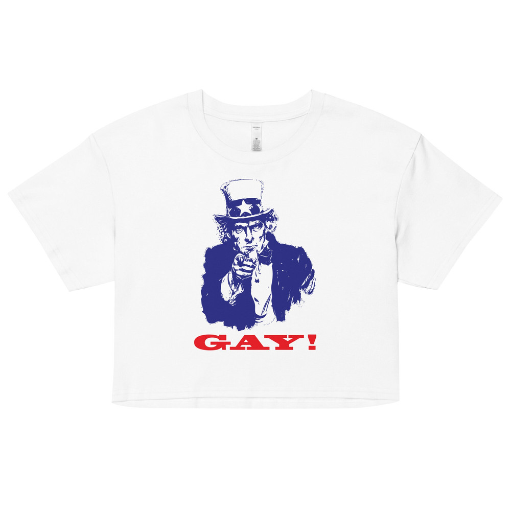 Classic you are gay baby tee Uncle Sam GAY Crop Top Live Laugh Lesbian LGBTQ+ Pride Lesbian shirt - 4.jpg