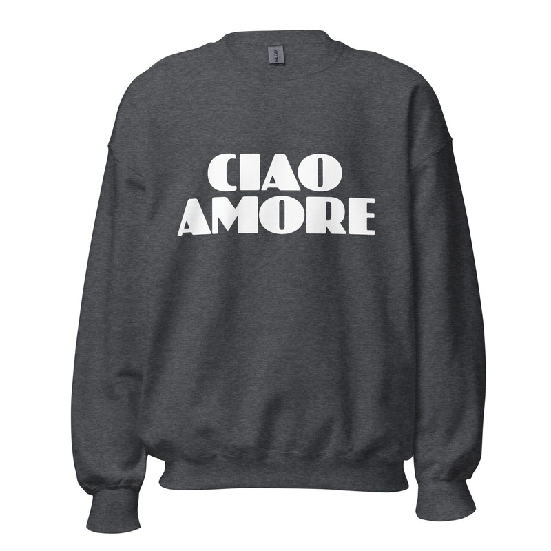 CIAO AMORE Unisex Sweatshirt  Red Lori Good Morning Chow Amore Crewneck  Hello Love in Italian - 7.jpg