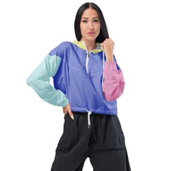 color block women s cropped windbreaker pastel color b
