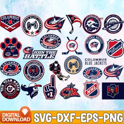 bundle 25 files columbus blue jackets hockey team svg, columbus blue jackets svg, nhl svg, nhl svg, png, dxf, eps, insta
