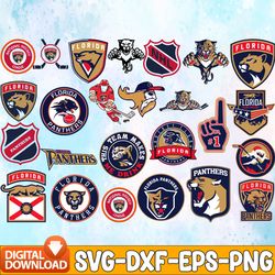 bundle 24 files florida panthers hockey team svg, florida panthers svg, nhl svg, nhl svg, png, dxf, eps, instant downloa