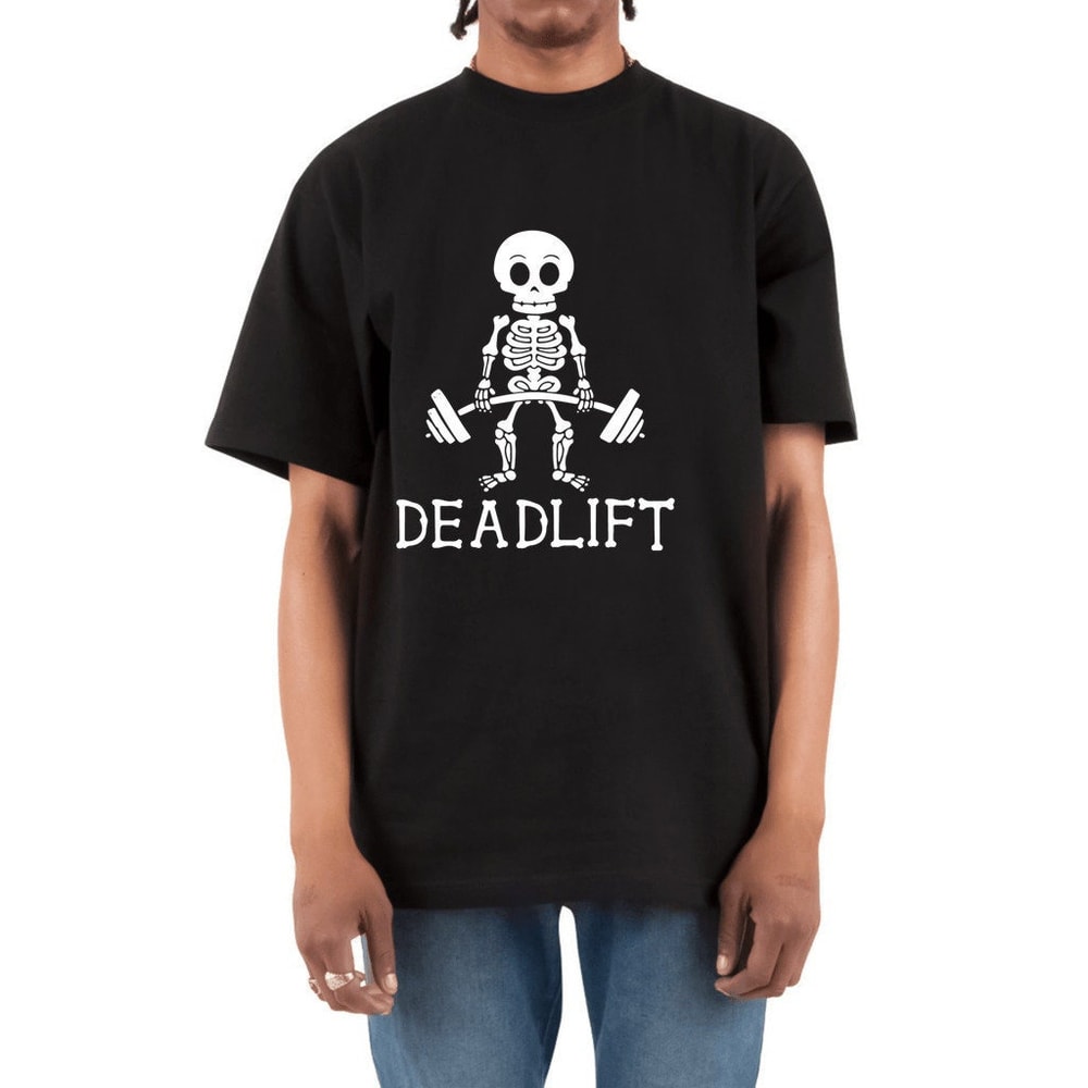 Deadlift Skeleton Max Heavyweight T-Shirt Skeleton Oversize Workout Shirt Funny Bodybuilding Shirt Funny Skull Lifting Shirt - 1.jpg