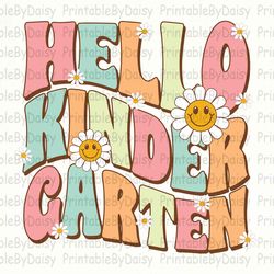 hello kindergarten svg, retro back to school svg, first day of school, kindergarten team svg, hello kindergarten design,