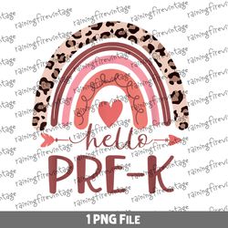 hello pre-k png, back to school png, pre-k teacher png, rainbow png instant download, rainbow back to school png, kinder