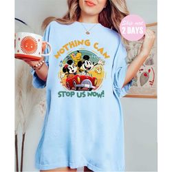 vintage nothing can stop us now comfort color shirt, mickey minnie pluto unisex t-shirt, mickey runaway railway tee, dis
