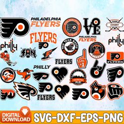 bundle 32 files philadelphia flyers hockey team svg, philadelphia flyers svg, nhl svg, nhl svg, png, dxf, eps, instant d