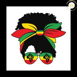 black girl messy bun svg, juneteenth svg, black girl svg, messy bun svg, black lives matter, juneteenth gift svg, black