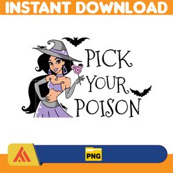 halloween princess png, spooky vibes png, bat, witch png, png files for cricut sublimation, easy download (3)
