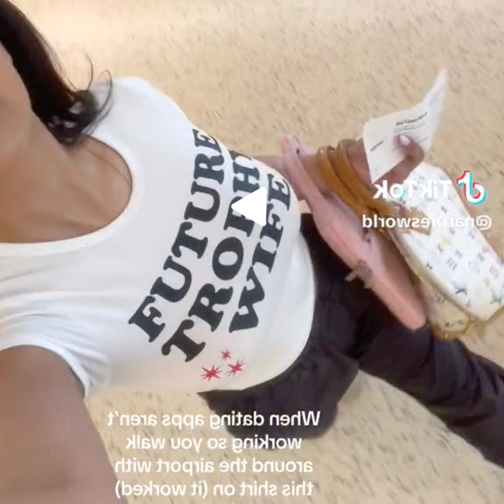 Future Trophy Wife T-Shirt • Narbie • Airport Shirt • Dating Apps Fail • Women's fitted eco tee - 1.jpg