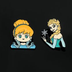 Anime Frozen Enamel Lapel Pins Cartoon Cinderella Elsa Brooches Cute Disney Princess Metal Badges