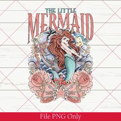 retro the little mermaid ariel png, disneyland trip png, disney family png, disney vacation png, walt disney world png