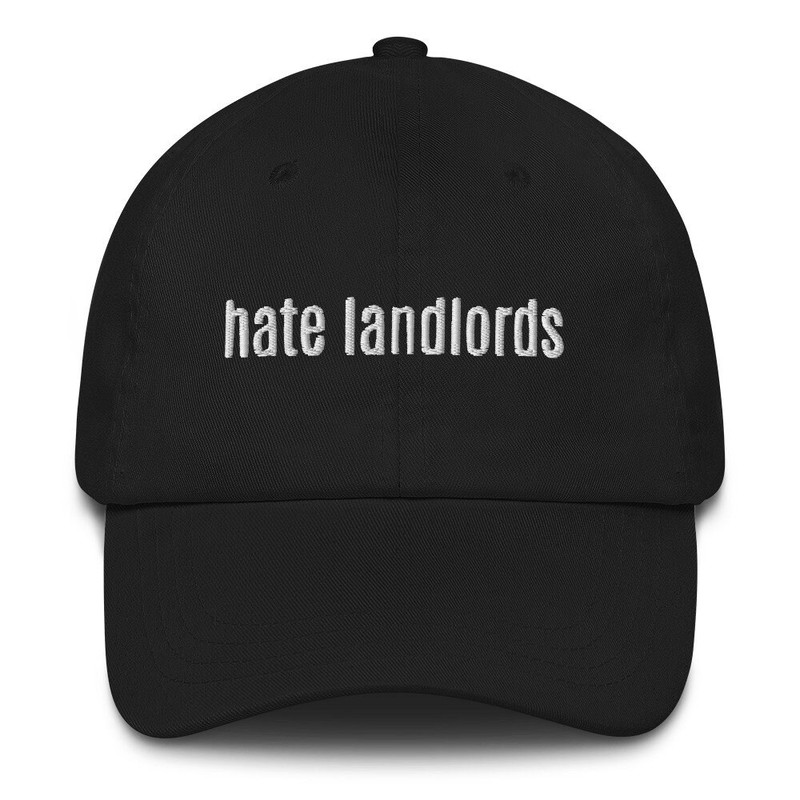 Hate Landlords Baseball Cap Socially Conscious Political Slogan Anti-capitalist caps Anti-caps - 2.jpg