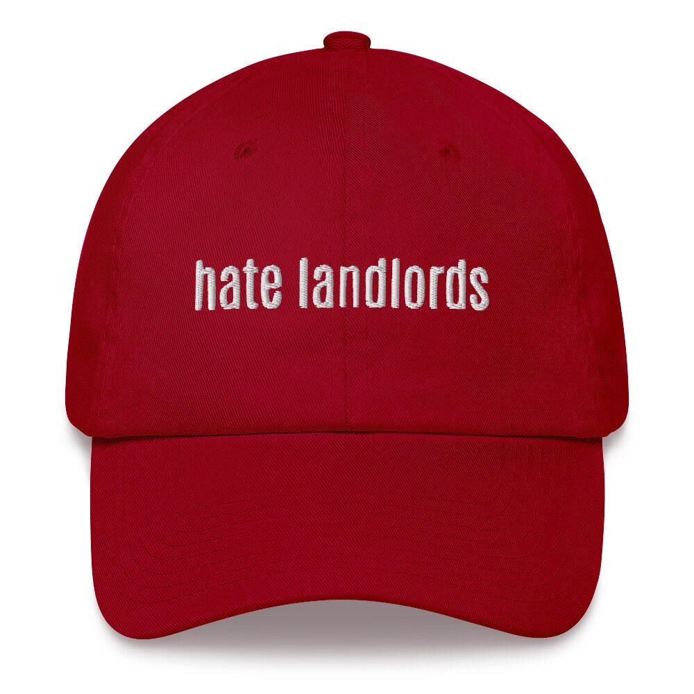 Hate Landlords Baseball Cap Socially Conscious Political Slogan Anti-capitalist caps Anti-caps - 5.jpg